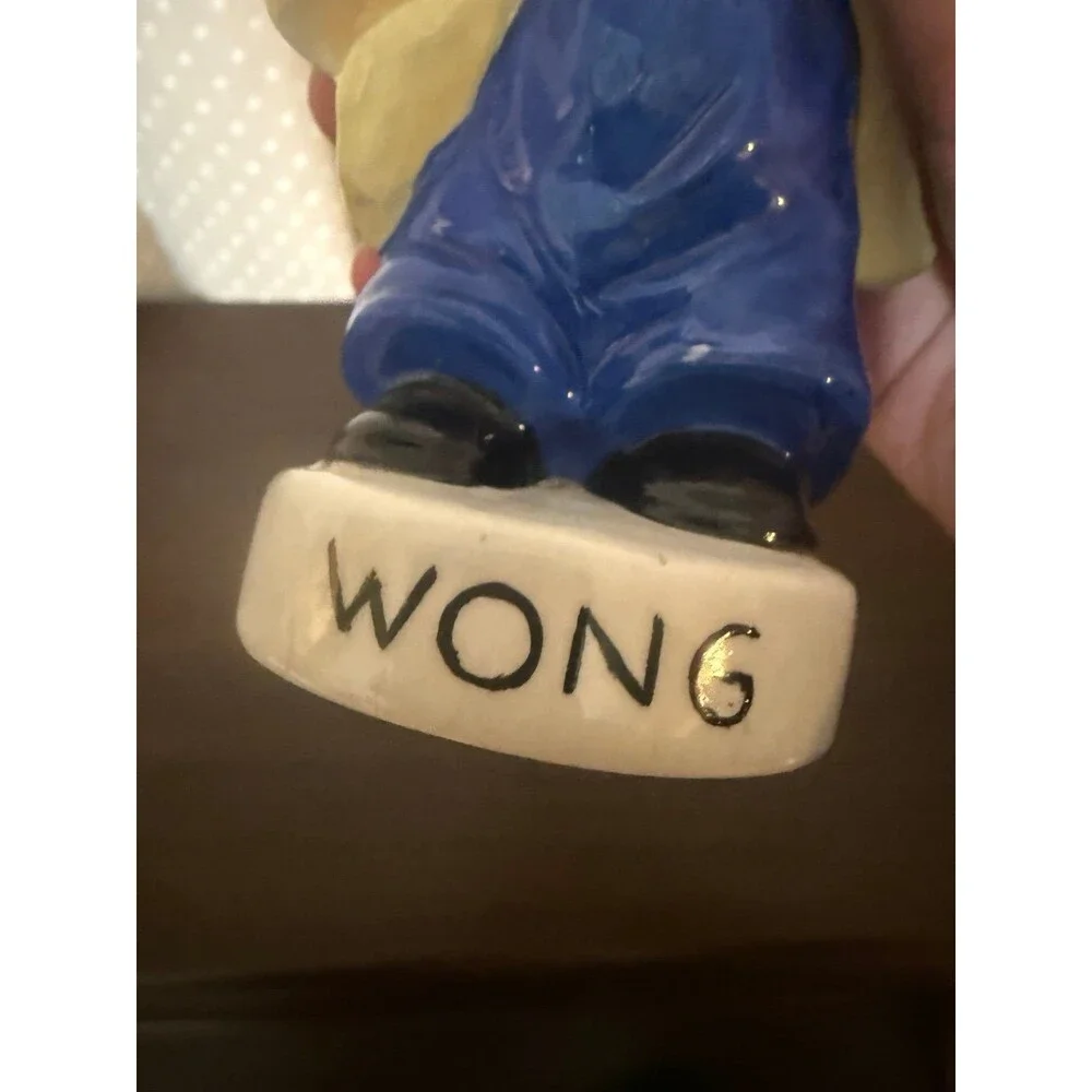 Ceramic Asian Figurine Chinese Boy & Puppy Dog Wong 5